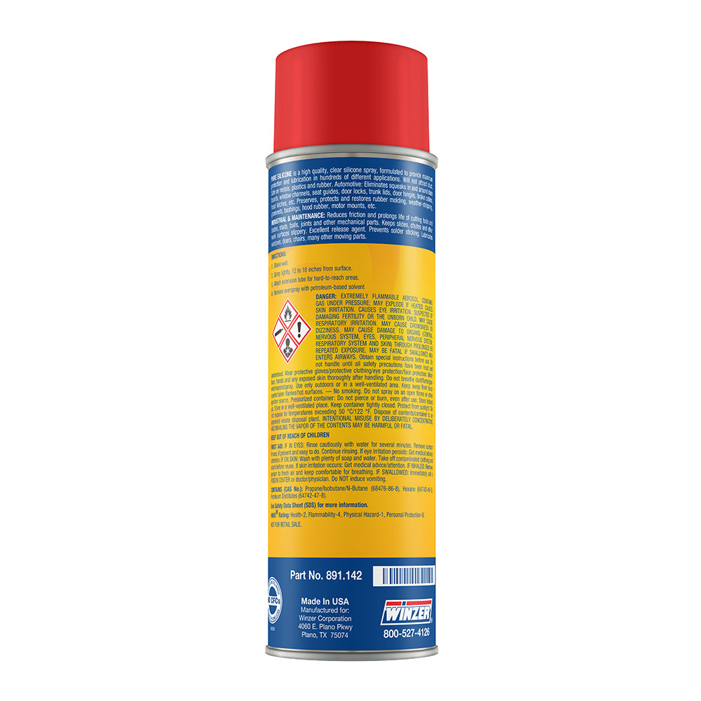 Winzer Pure Silicone Heavy-Duty Spray Lubricant - 11.75 Oz Net Wt. - Aerosol