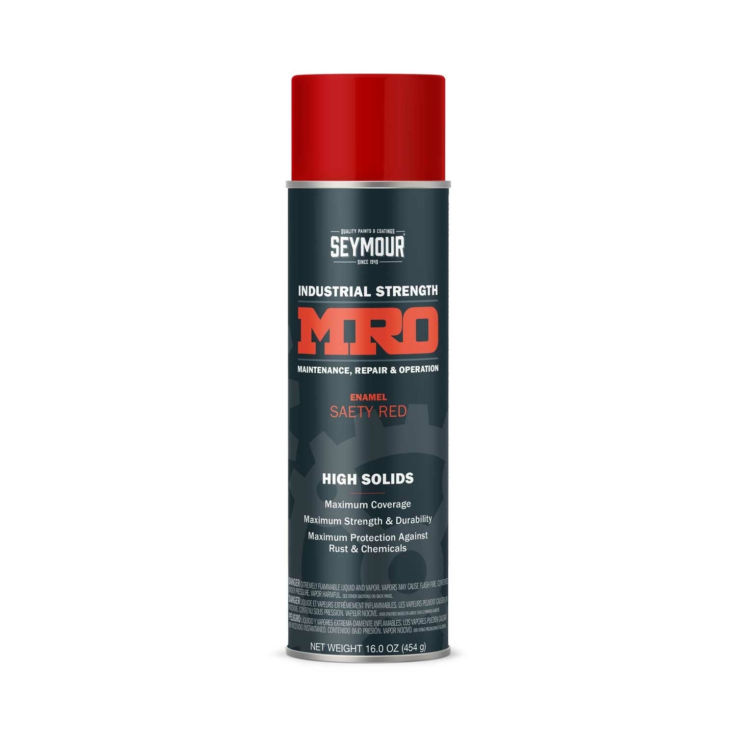 MRO Industrial High-Solids Spray Paint- Safety Red-  16 OZ. Net Fill Wt.