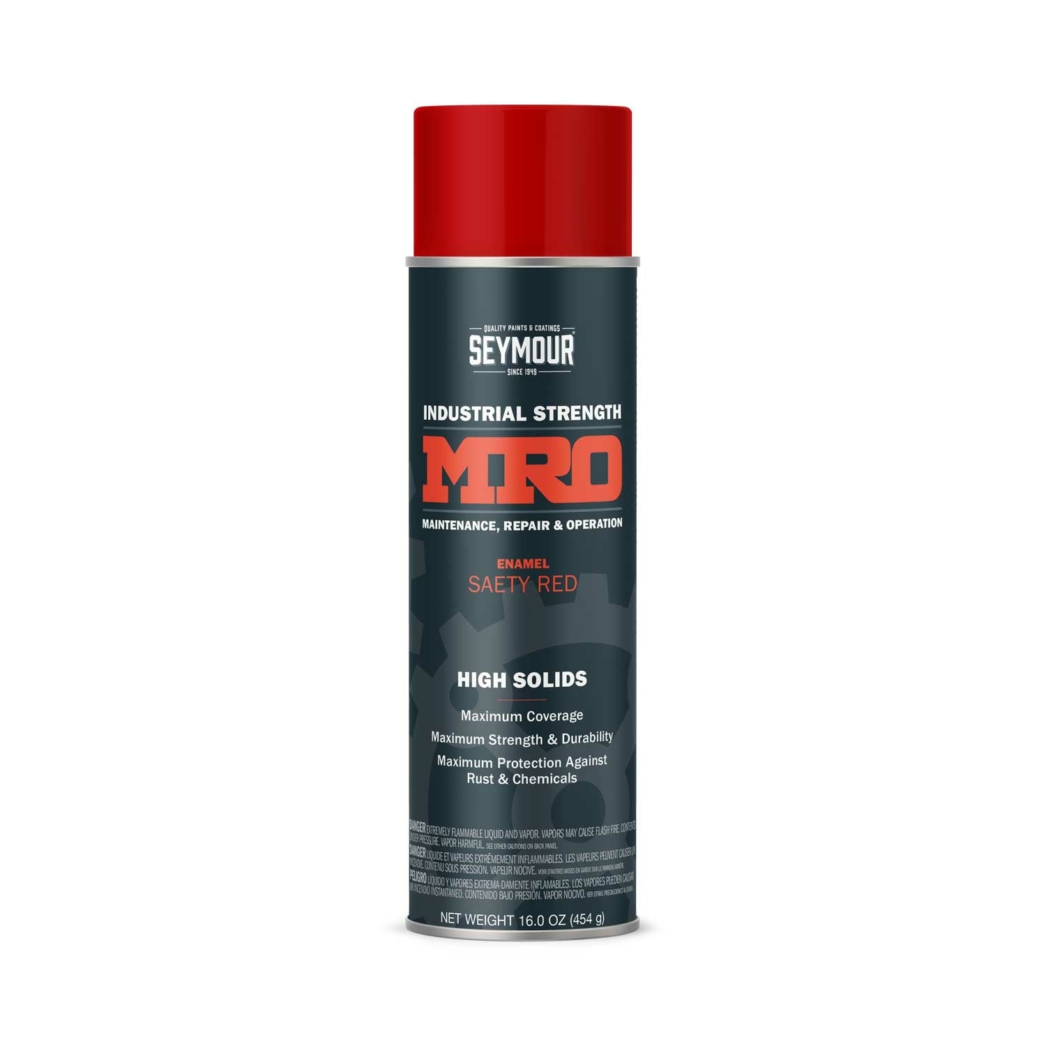 MRO Industrial High-Solids Spray Paint- Safety Red-  16 OZ. Net Fill Wt.