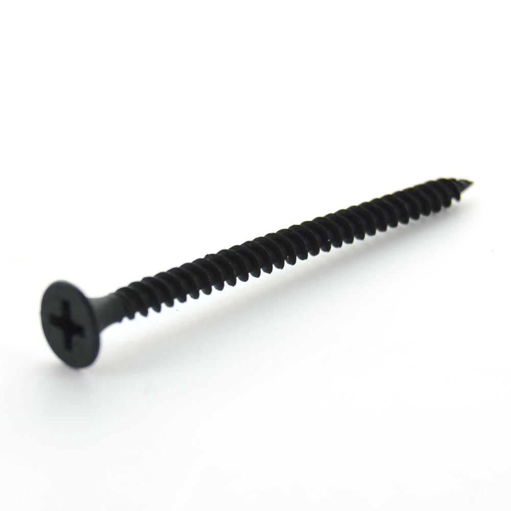 #6 x 1 Inch Fine Sharp Point #2 Phillips Drive Bugle Head Black Phosphate Steel Drywall Screw