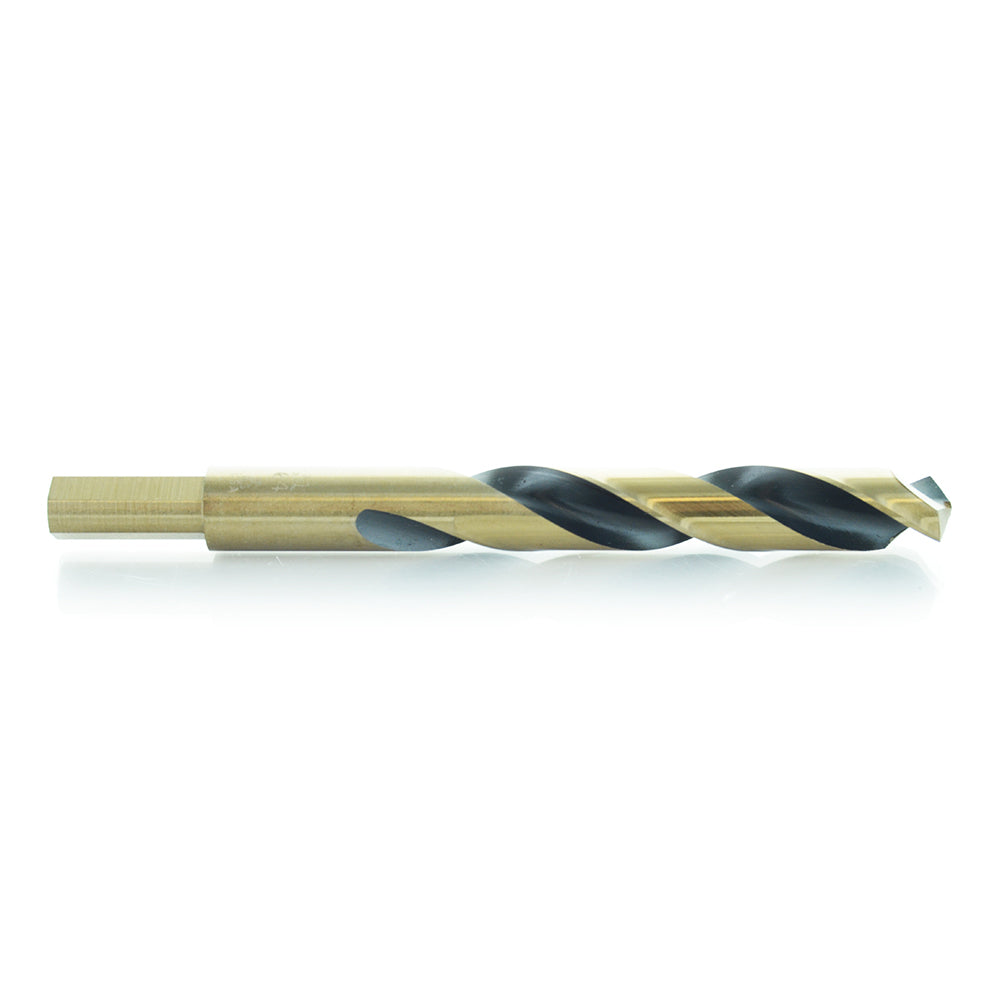 7/16 Inch x 4-1/2 Inch 135 Degree Split Point Gold High Molybdenum Tool Steel Mechanics Length Drill Shop Pro