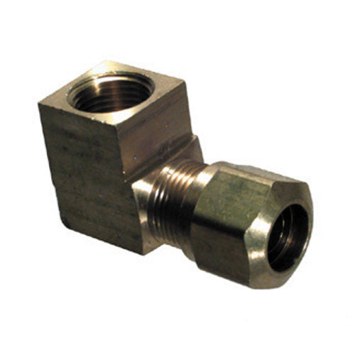 3/8 Inch x 1/2 Inch Brass 90 Degree Female Elbow D.O.T. Air Brake Fitting