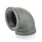 1/4" Schedule 40 Female NPT Black Malleable Iron 90 Degree Elbow