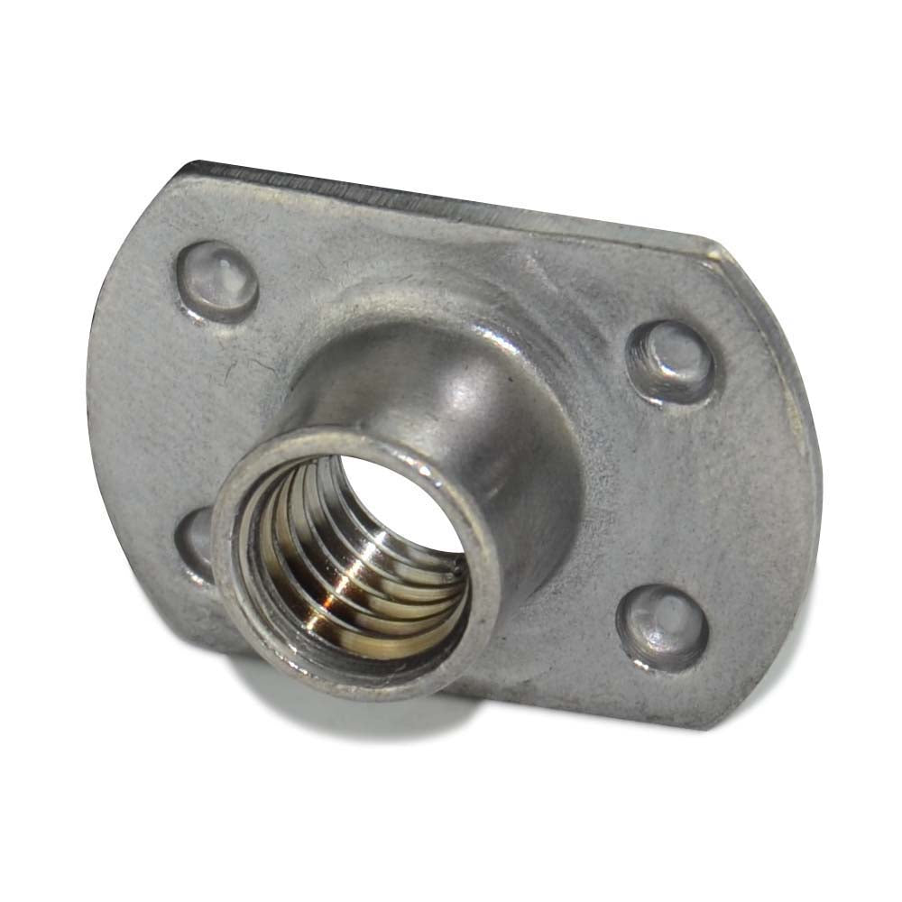 M8 x 1.25 Coarse Zinc Steel Spot Weld Nut - Clearance