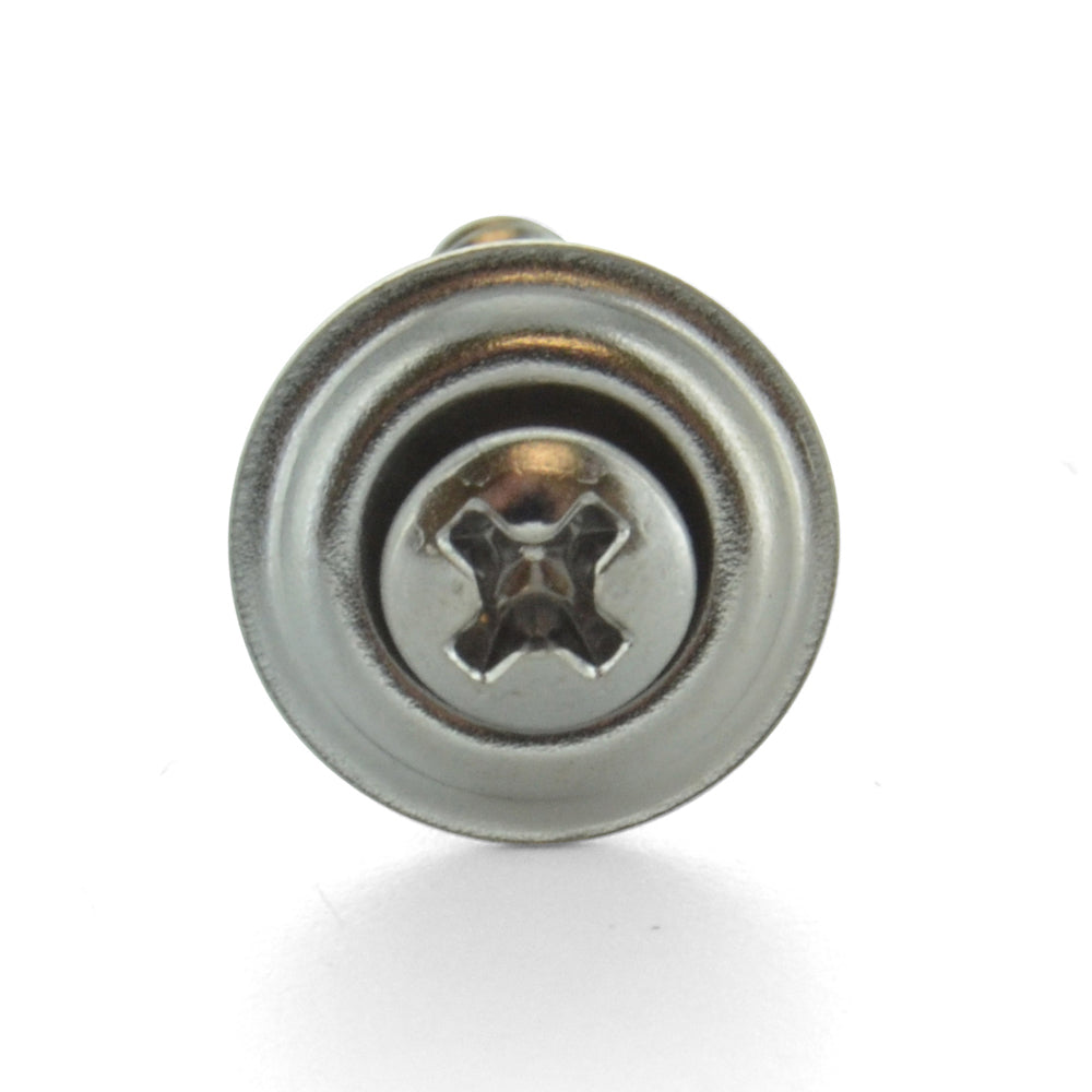#8 x 1 Inch Chrome Steel Phillips Oval Head Tapping Screw