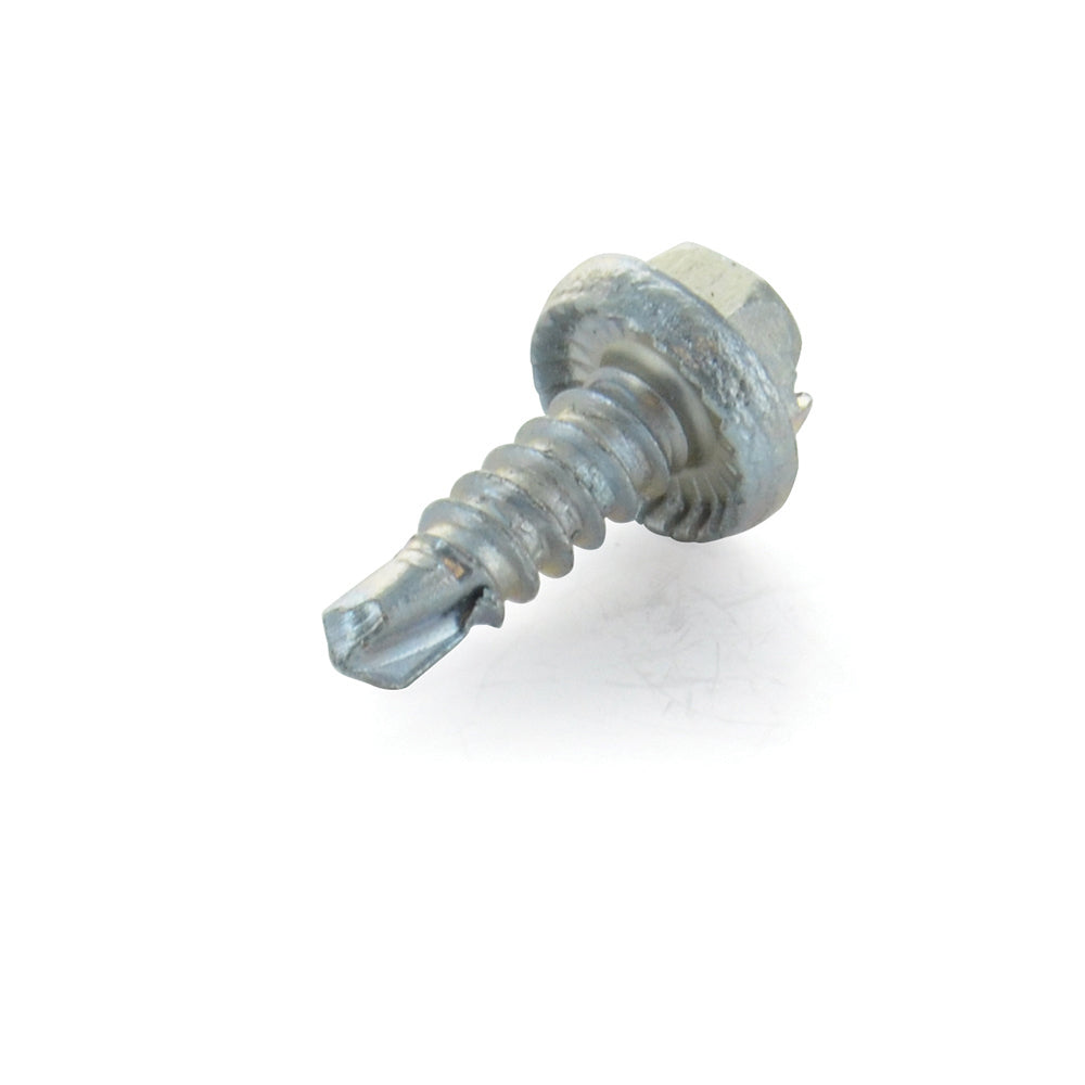 #8-18 x 1/2 Inch Slotted Hex Washer Head Drill Point Tek Crimptite Zinc
