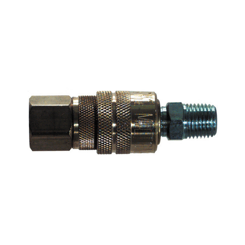 1/4 Inch Basic Size Industrial Interchange Female Coupler and 1/4 Inch Male Plug Assembly