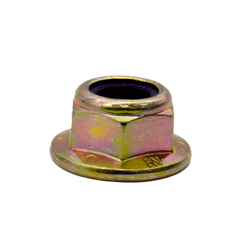 3/8-16 Grade 8 Zinc Yellow Flanged Nylon Insert Lock Nut Purple Nylon Insert
