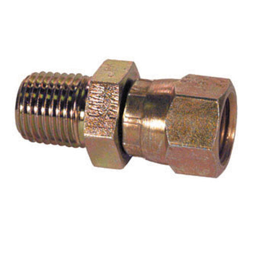 1/2 Inch x 3/4 Inch 10000 psi Zinc Plated Yellow Dichromate Carbon Steel Female 37 Degree Jic Swivel To Male Pipe Swivel Adapter