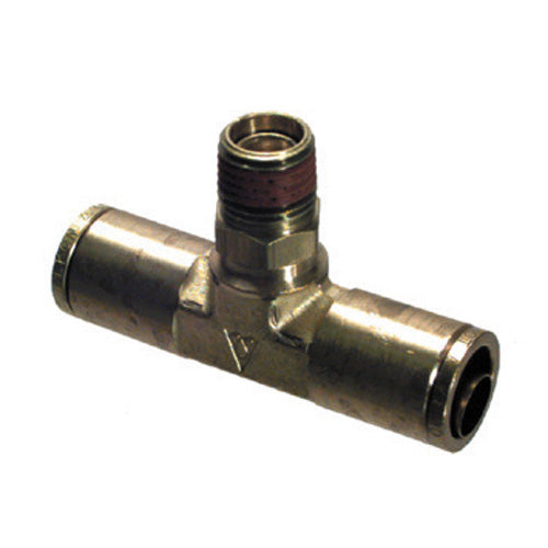 1/2 Tube x 1/4 Inch Brass Male Swivel Branch Tee Push On D.O.T. Air Brake Connector
