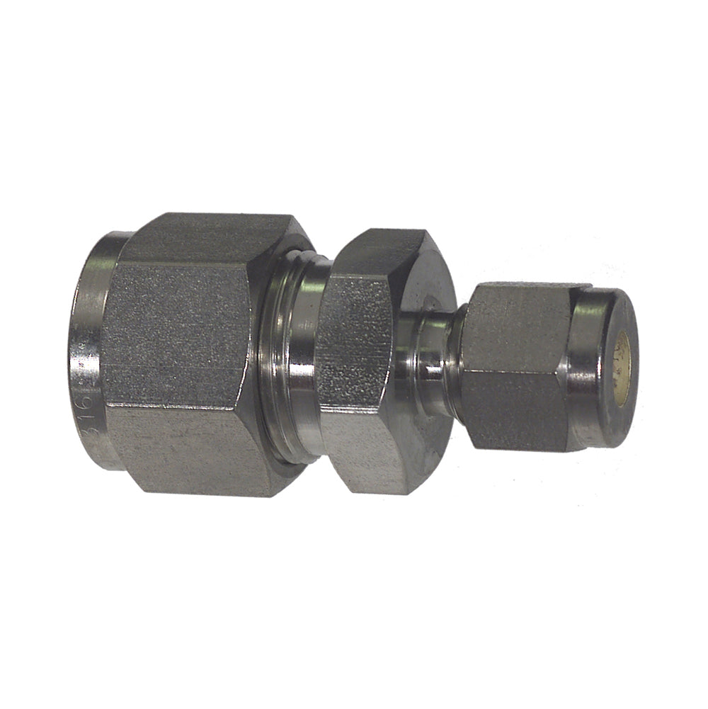 1/2 Inch x 3/8 Inch Compression Tube T316 Stainless Steel Straight B-Lok Reducing Union