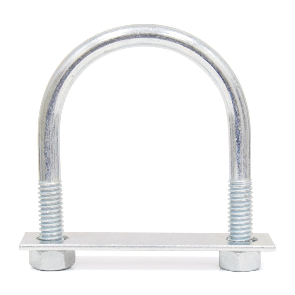 5/16-18 x 2 Inch x 2-11/16 Inch Zinc Plated Low Carbon Steel U-Bolt With 2 Nuts and Plate