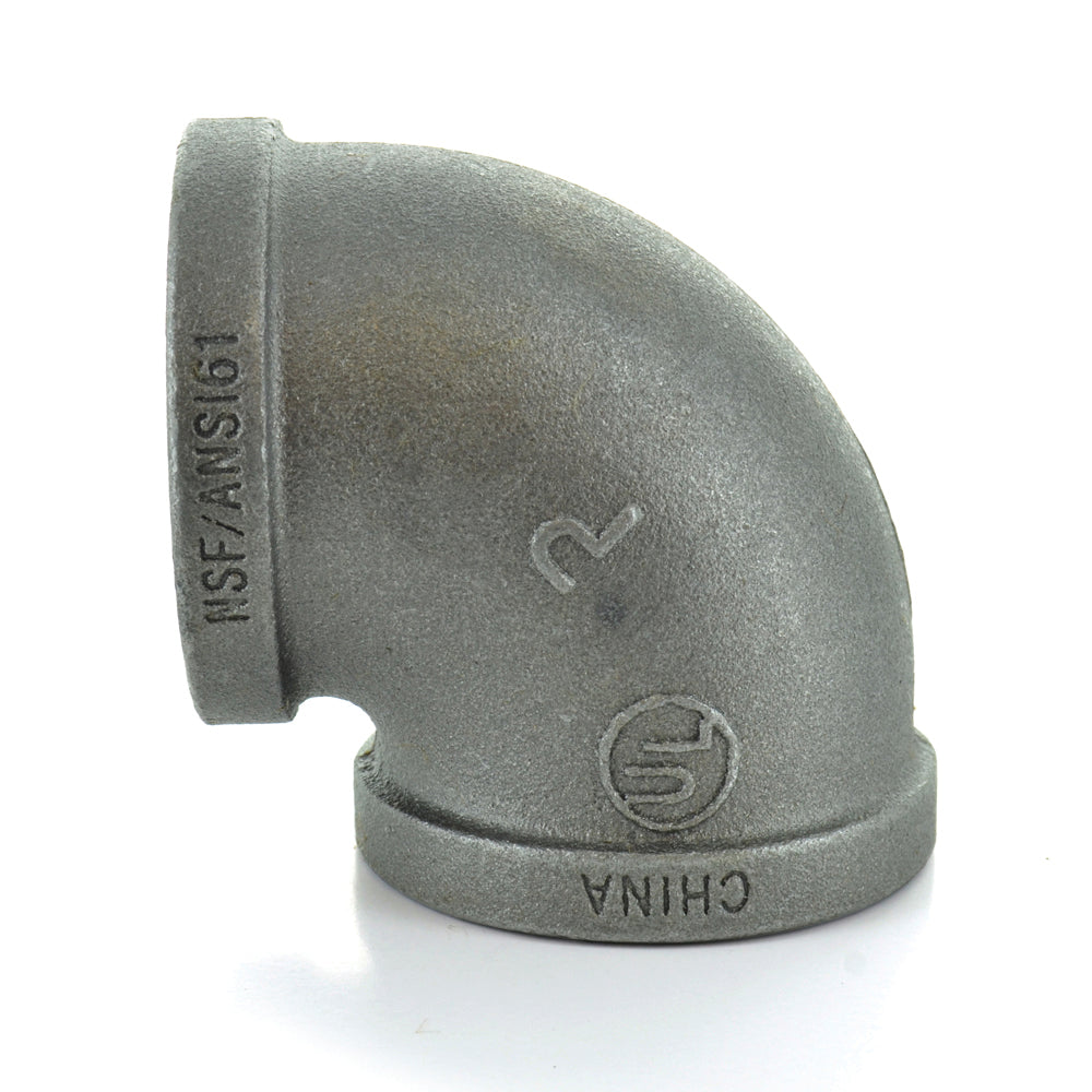 3" Schedule 40 Female NPT Black Malleable Iron 90 Degree Elbow