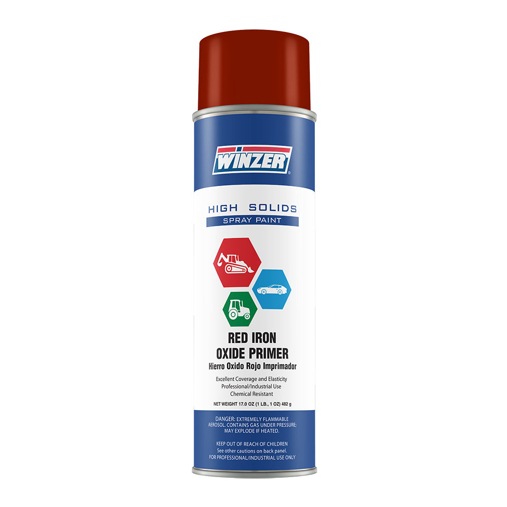 Winzer High Solids Flat Red Iron Oxide Primer Spray Paint - 17 Oz Net Wt - Aerosol
