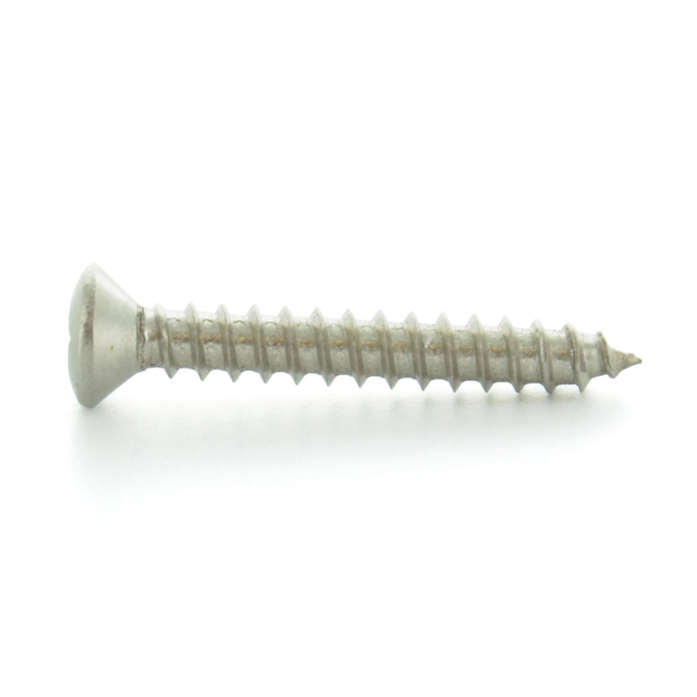 #8 x 1-1/4 Inch Plain 18-8 (A2) Stainless Steel Oval Head Type-Ab Self-Tapping Sheet Metal Screw