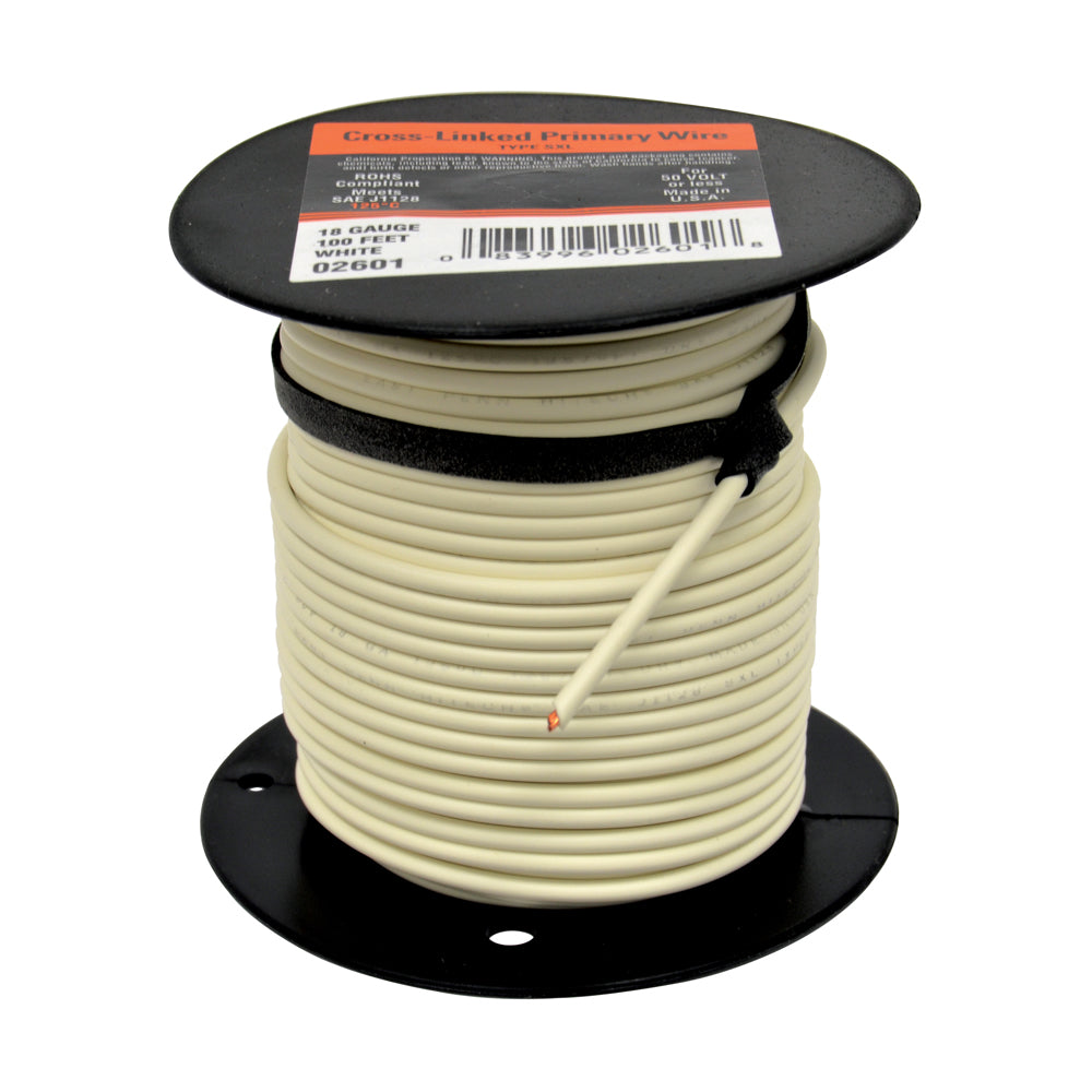 Cr Link Pri Wire Wht 18G 100'