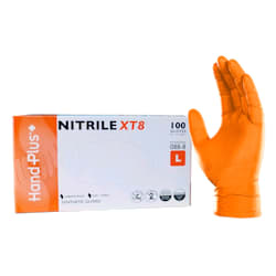 Ammex Gloveworks Heavy Duty Orange Nitrile Disposable Gloves - Large - Clearance