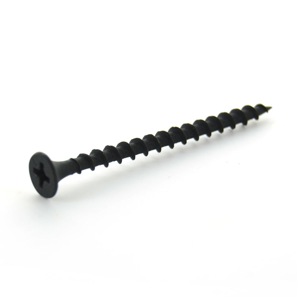 #8 x 3 Inch Coarse Thread Sharp Point #2 Phillips Drive Bugle Head Black Phosphate Steel Drywall