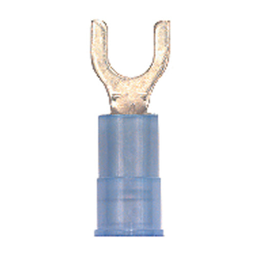 16-14  Gauge Fork Spade Terminal #8 Stud Nylon Insulated Blue