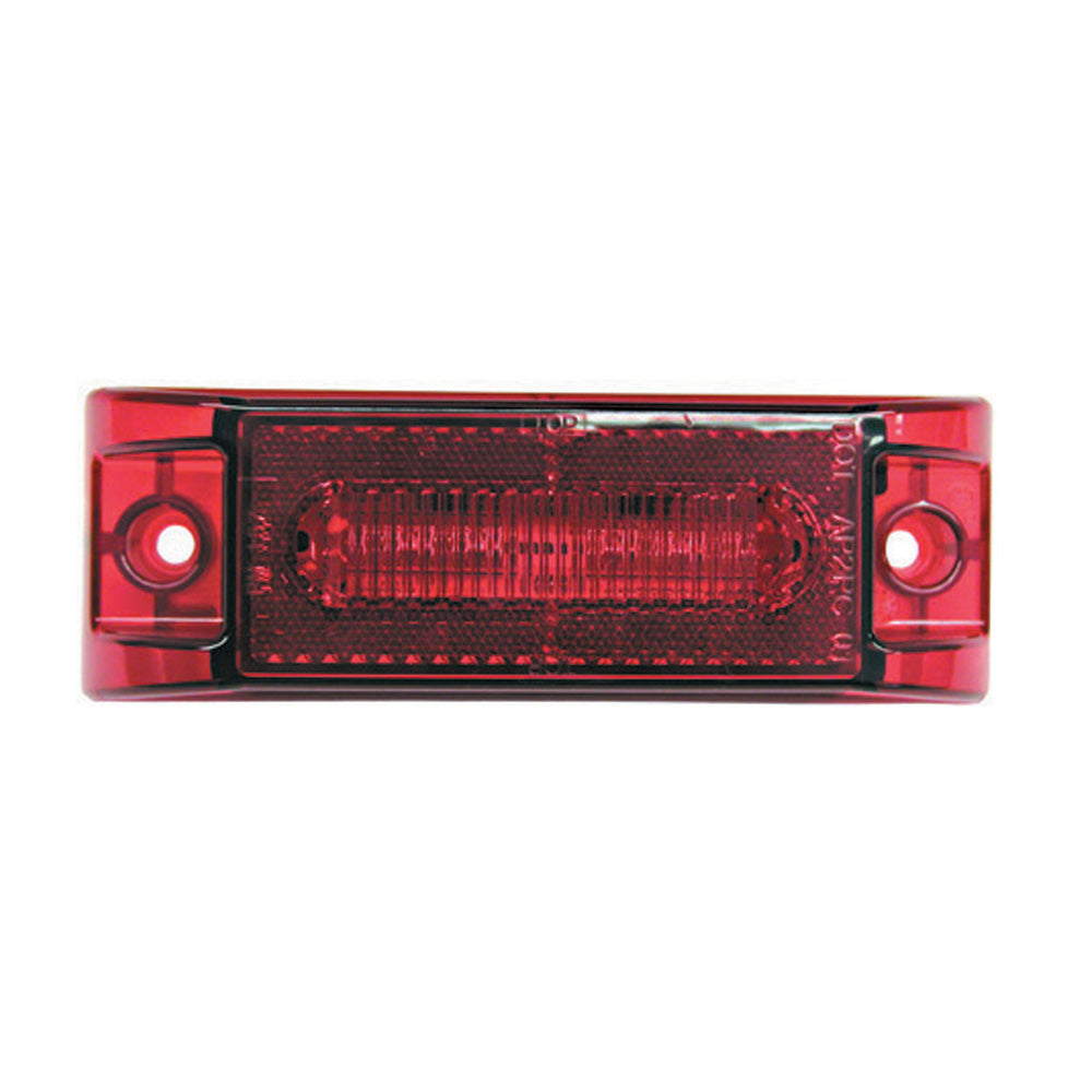 6 Inch x 2 Inch Rectangular 6 Led Clearance Marker Red
