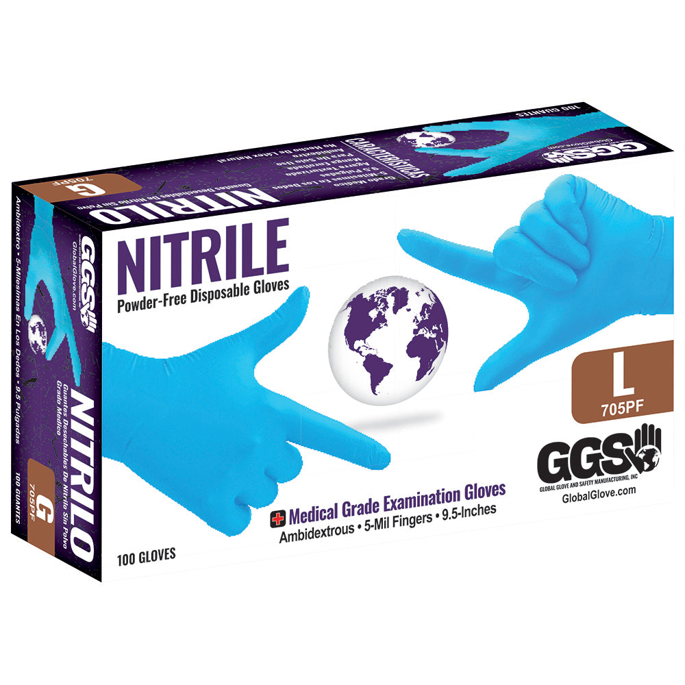 Nitrile Powder-Free Medical Blue 5-Mil Disposable Gloves Small