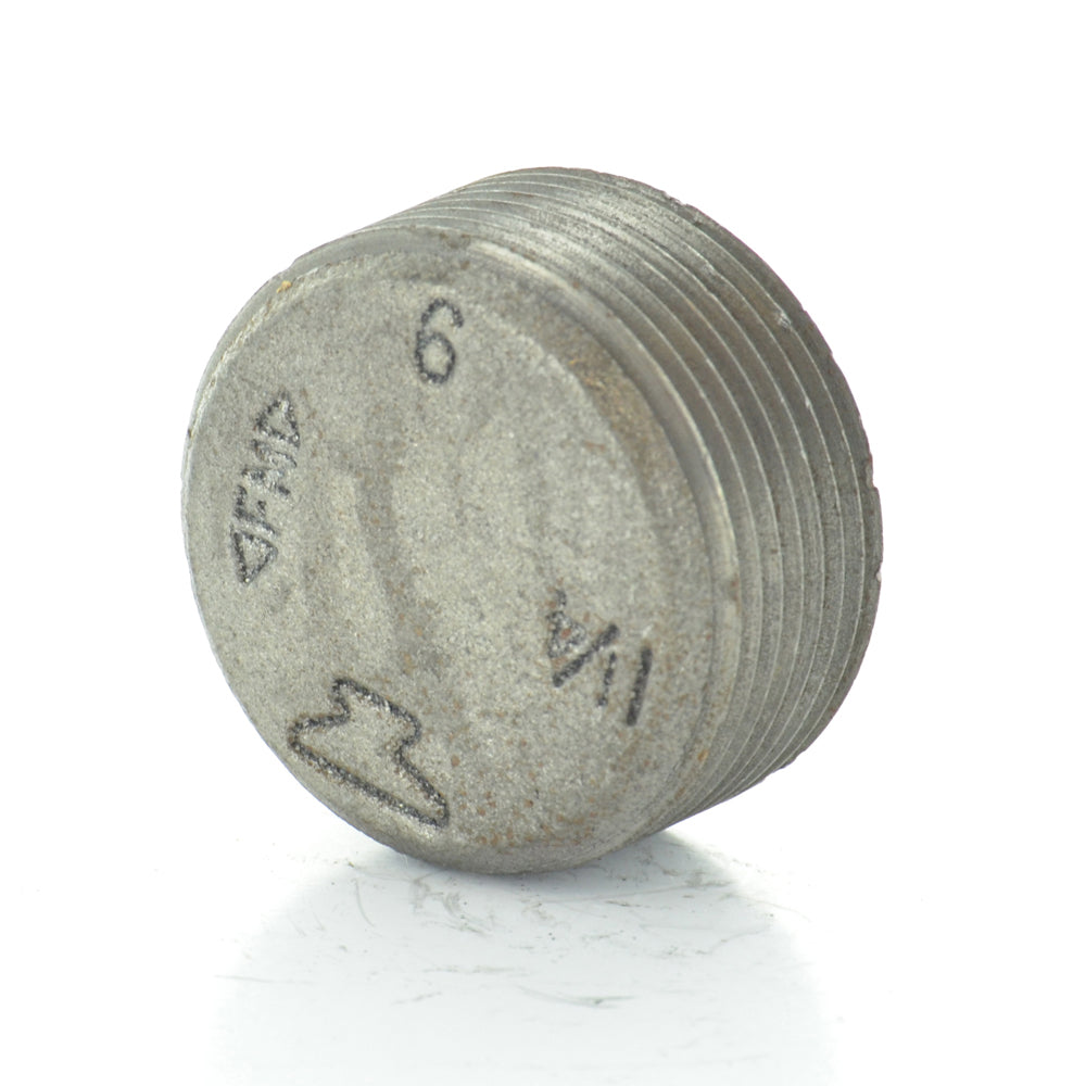1/2 Inch Sch 40 Mnpt Black Welded Malleable Iron Square Head Pipe Plug