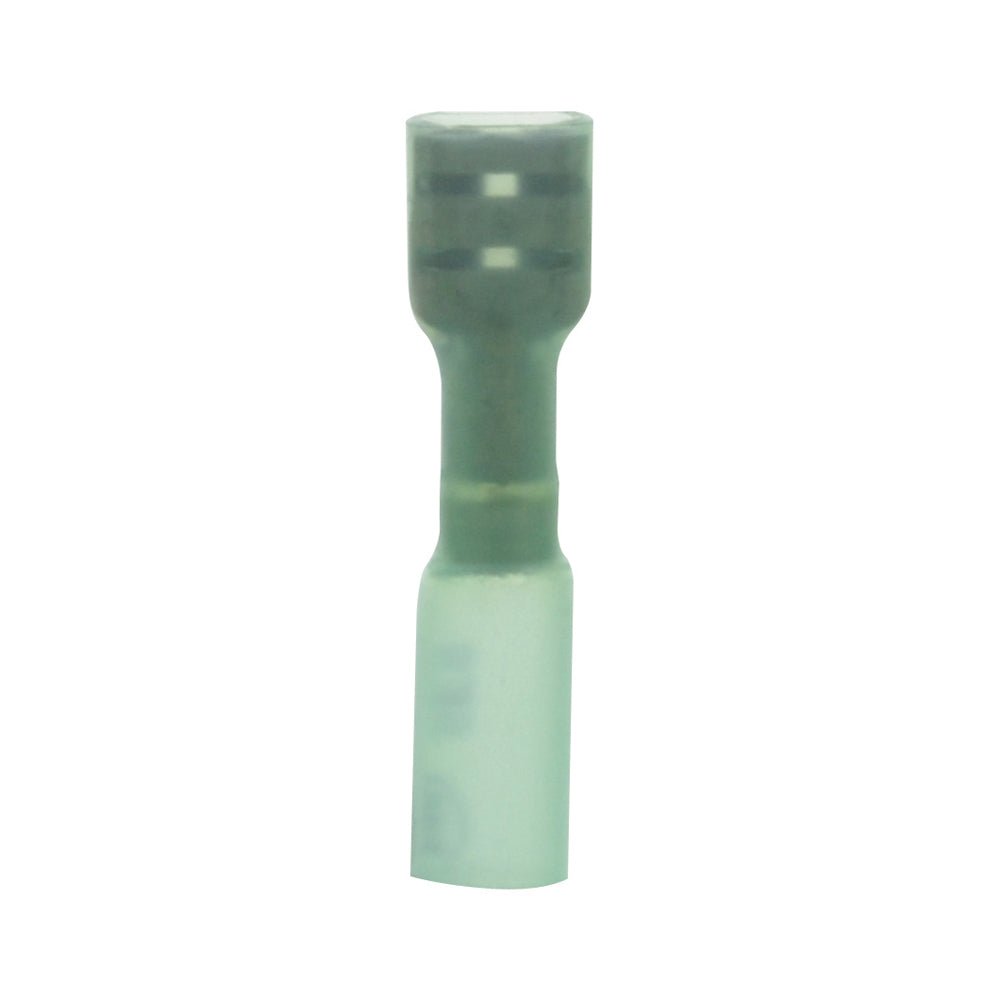 16-14 Gauge Lead Free Heat Shrink, Crimp & Solder Fully Insulated Female Disconnect 1/4 Inch Tab Blue