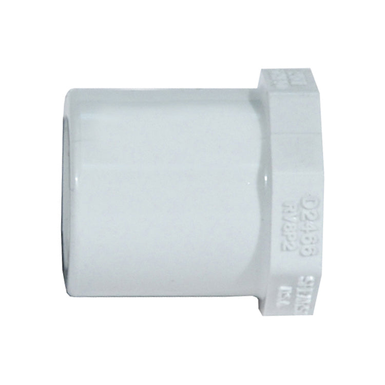 1-1/4 Inch x 1/2 Inch Spigot x Socket Sch 40 White Pvc Type 1 Flush Reducer Bushing