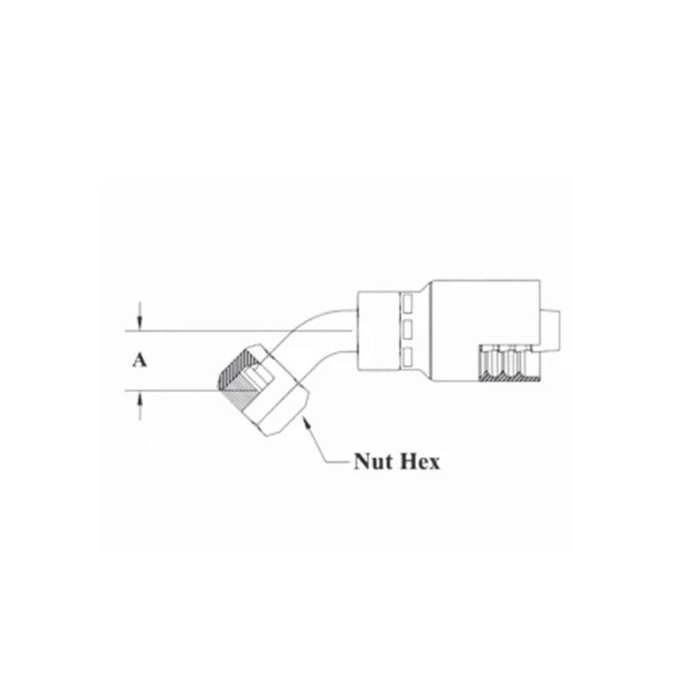 1/2 inch Hose x  13/16X16 O-Ring Face Seal 45 Female Swivel