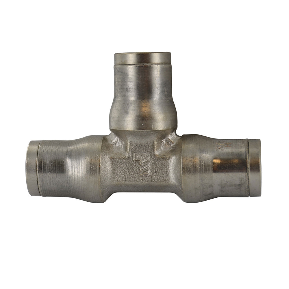 1/4 Inch Nickel Plated Brass Push-In Union Tee