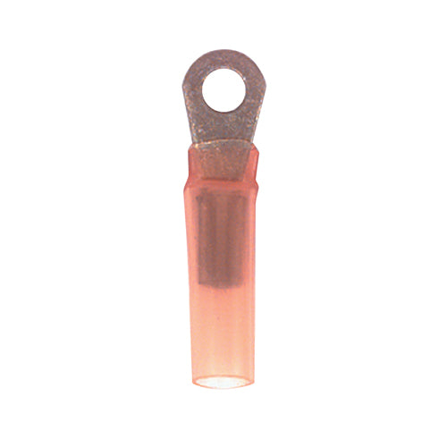 22-18 Gauge Ring Terminal Solder Shrink Nylon Insulated #8 Stud Red