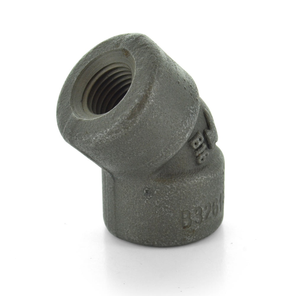 1-1/2 Inch Sch 160 Npt Black Forged Steel 45 Degree Elbow