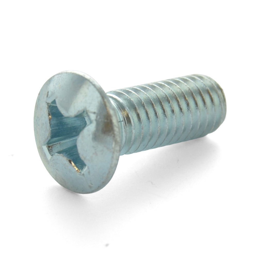 M6 x 1 x 12 mm Coarse Class 4.8 Zinc Plated Steel Phillips Drive Oval Countersunk Head Machine Screw