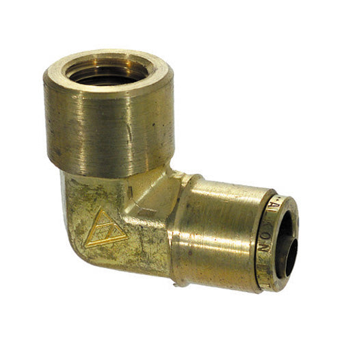 1/8 Inch x 1/4 Inch Brass 90 Degree Female Elbow Push On Air Brake Connector