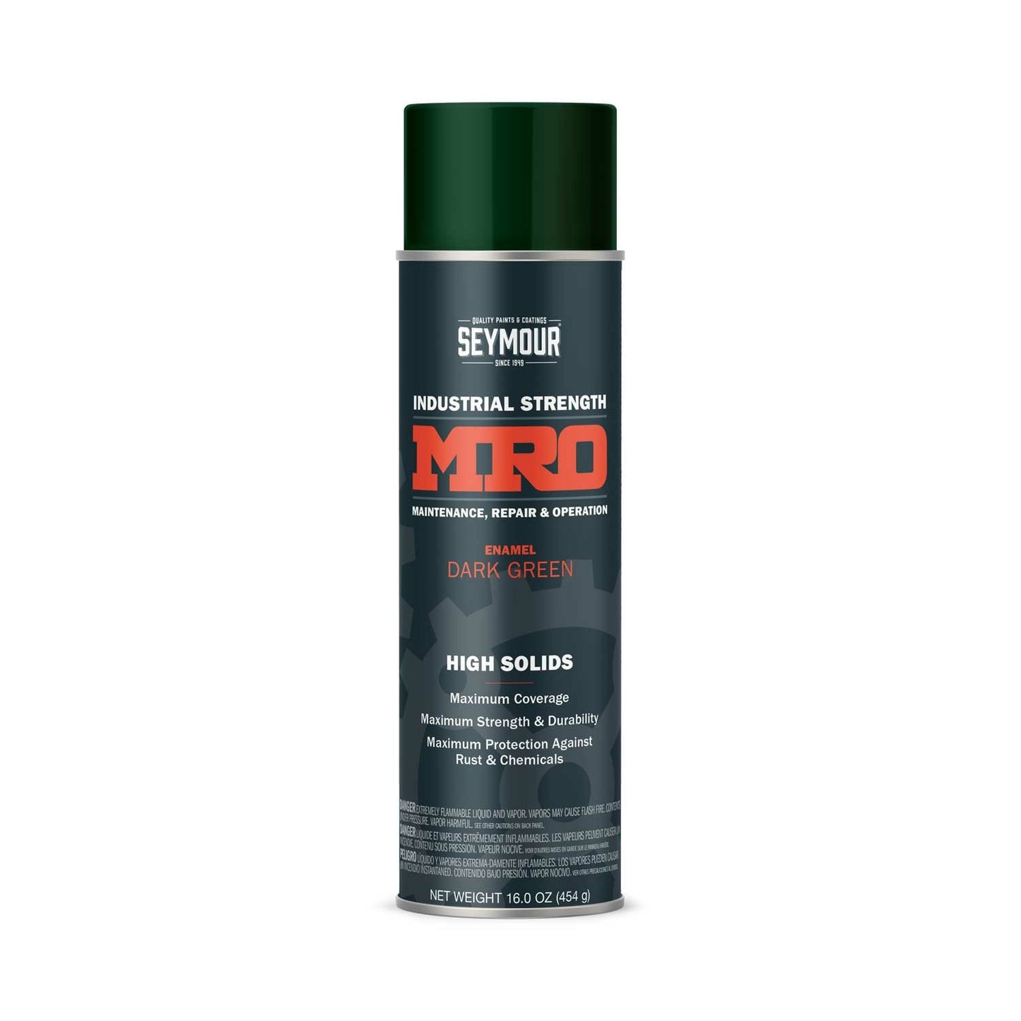 MRO Industrial High-Solids Spray Paint, Dark Green - 16 OZ. Net Fill Wt.