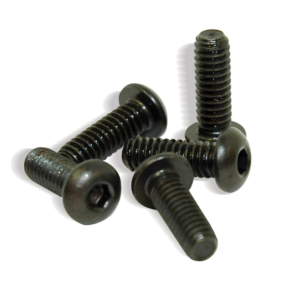 1/4-20 x 3/4 Inch Coarse Black Oxide Medium Carbon Steel Button Head Socket Cap Screw Usa