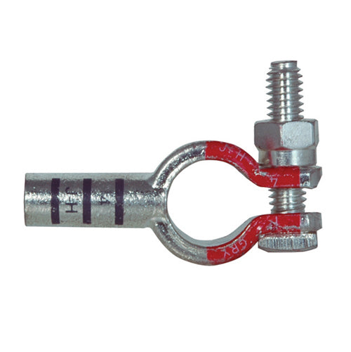4 Awg Gray J-H Electro-Tin Plated Solid Cast Copper Heavy Duty Positive Eco-MaxÂ® Straight Battery Terminal
