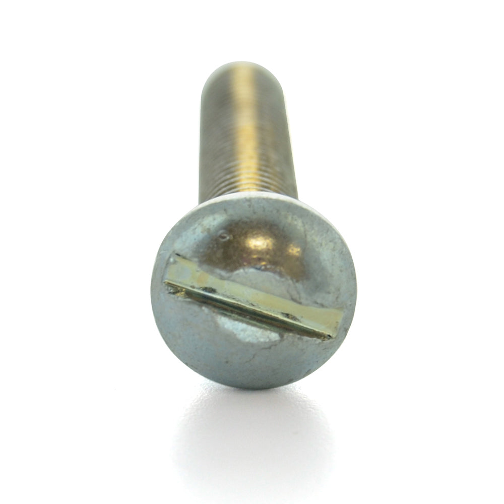 1/4-20 x 3 Inch Coarse Zinc Plated Steel Slotted Drive Round Head Machine Screw