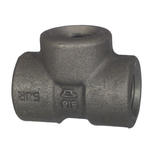 3/4 Inch Sch 160 Npt Black Forged Steel Straight Tee