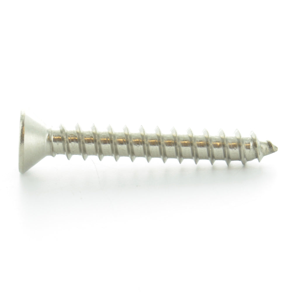 #4-24 x 1/2 Inch Plain 18-8 (A2) Stainless Steel Flat - Countersunk Head Type-A Self-Tapping Sheet Metal Screw