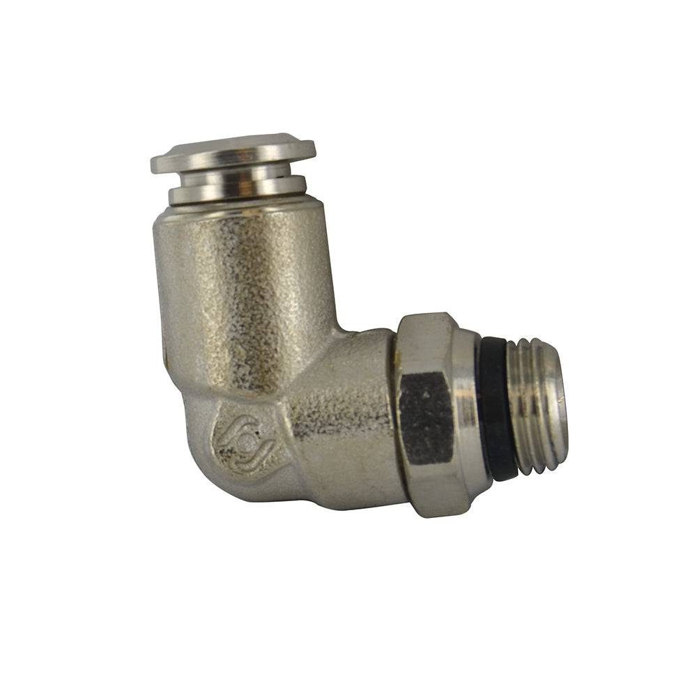 M10 Tube x 1/4 Inch Pipe Male Swivel Elbow - Universal Thread