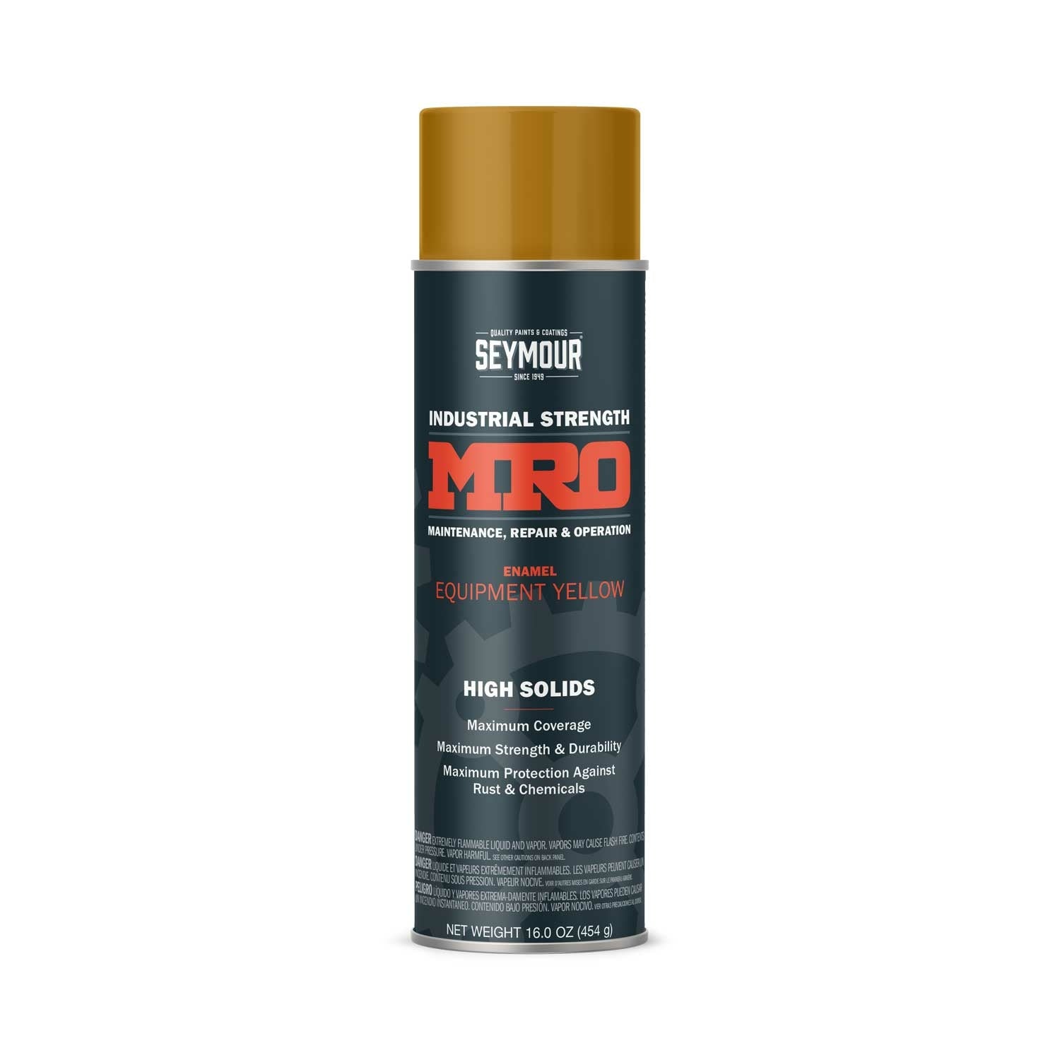 MRO Industrial High-Solids Spray Paint, New Equipment Yellow - 16 OZ. Net Fill Wt.