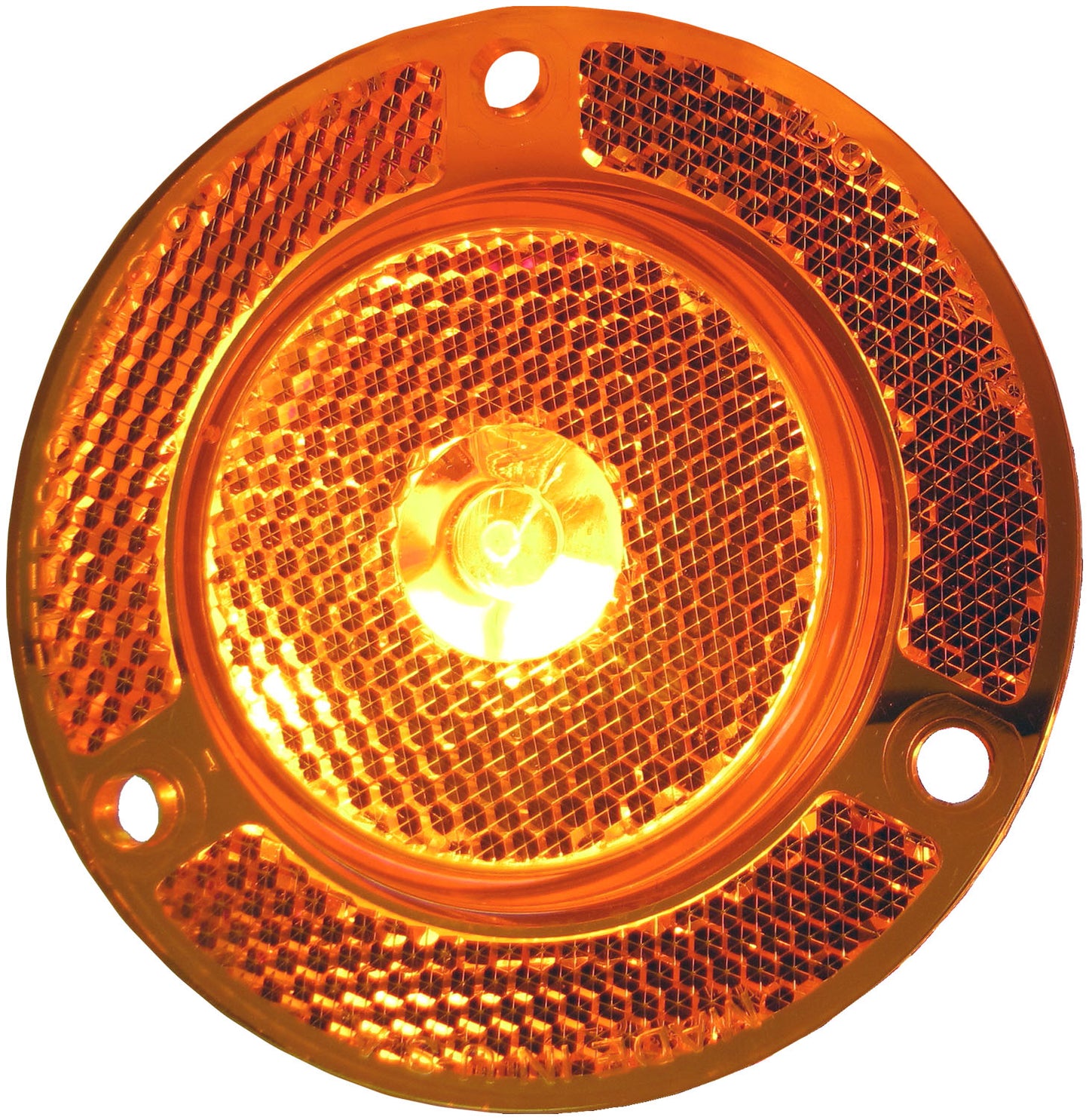 LED Marker/ Clearance- Round- Reflex Flange- 2?- Amber