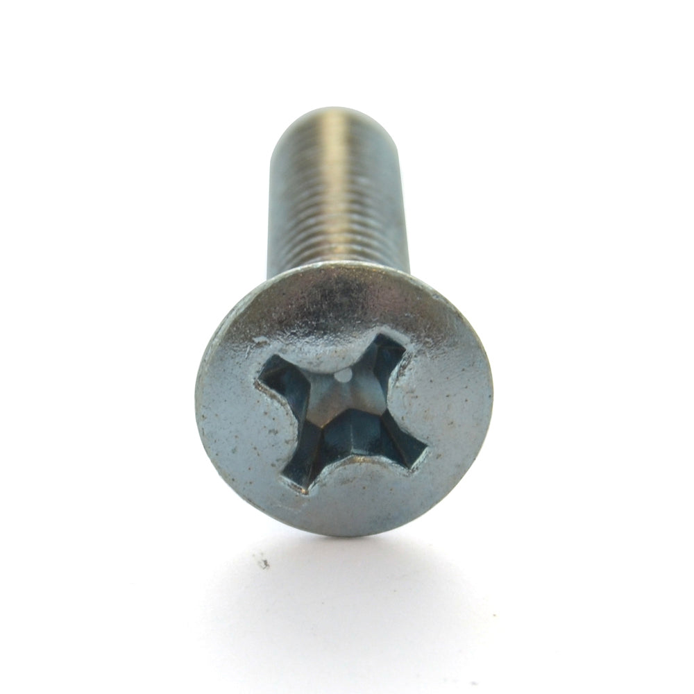 #12-24 x 2 Inch Coarse Zinc Plated Steel #3 Phillips Drive Oval Countersunk Head Machine Screw