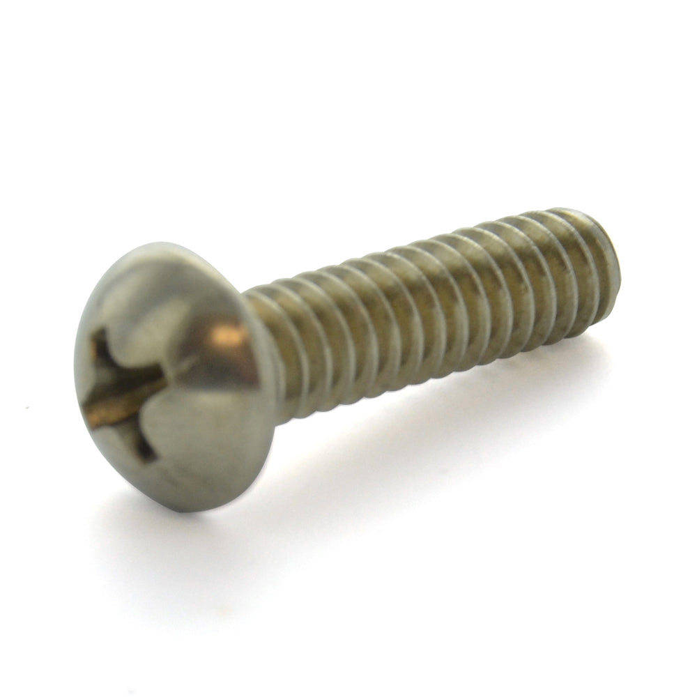#8-32 x 3/8 Inch Coarse Plain 18-8 (A2) Stainless Steel #2 Phillips Drive Round Head Machine Screw
