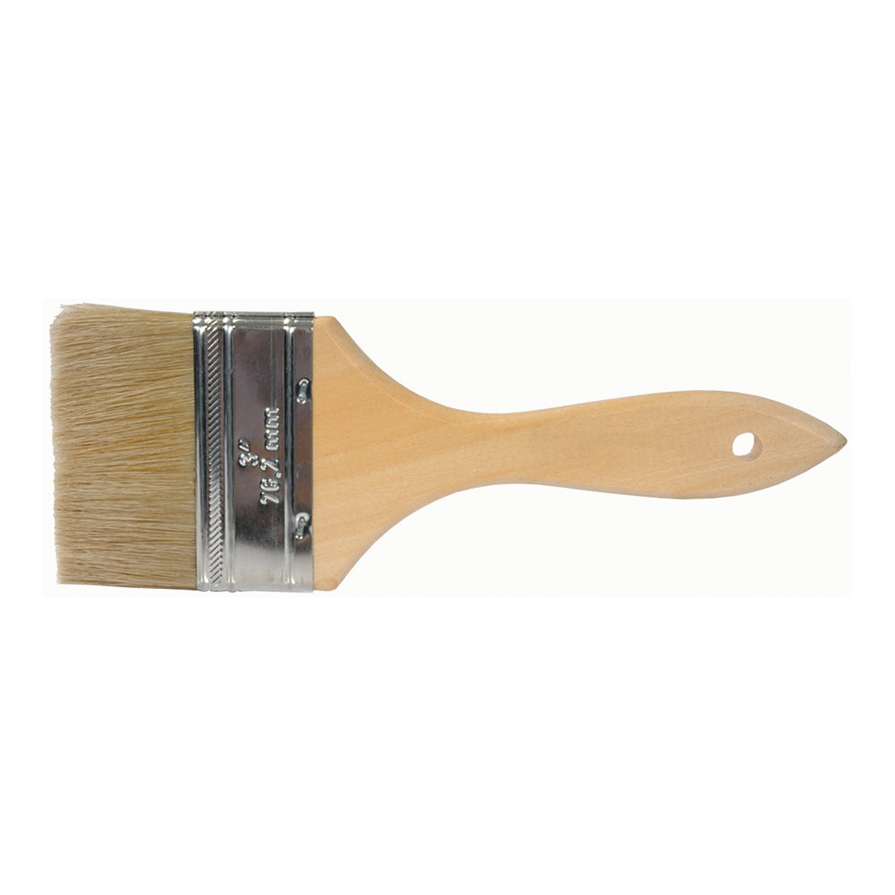 4 Inch x 7-1/2 Inch Smooth Sanded Tin Ferrule Handle White 100% Bristle Single Thickness Chip Brush