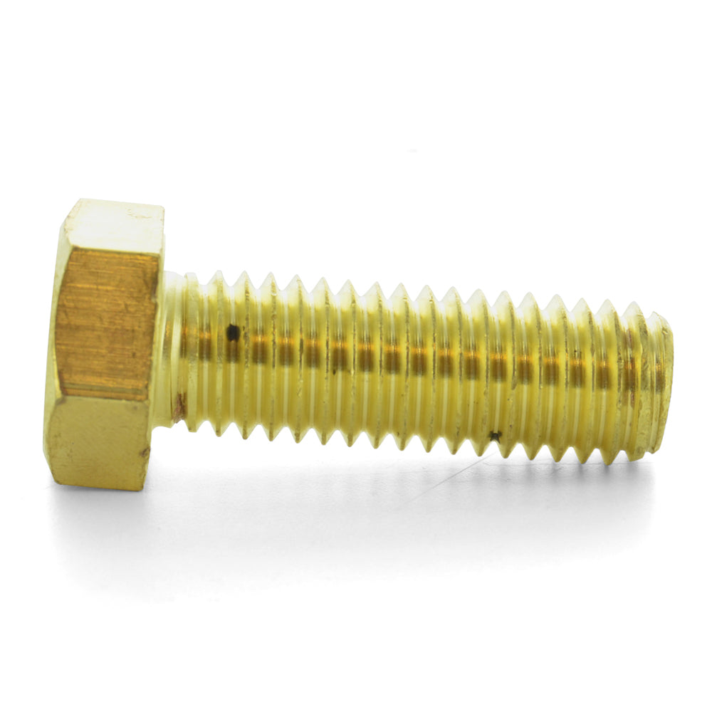 3/8-16 x 1/2 Inch Coarse Plain Brass Hex Head Cap Screw