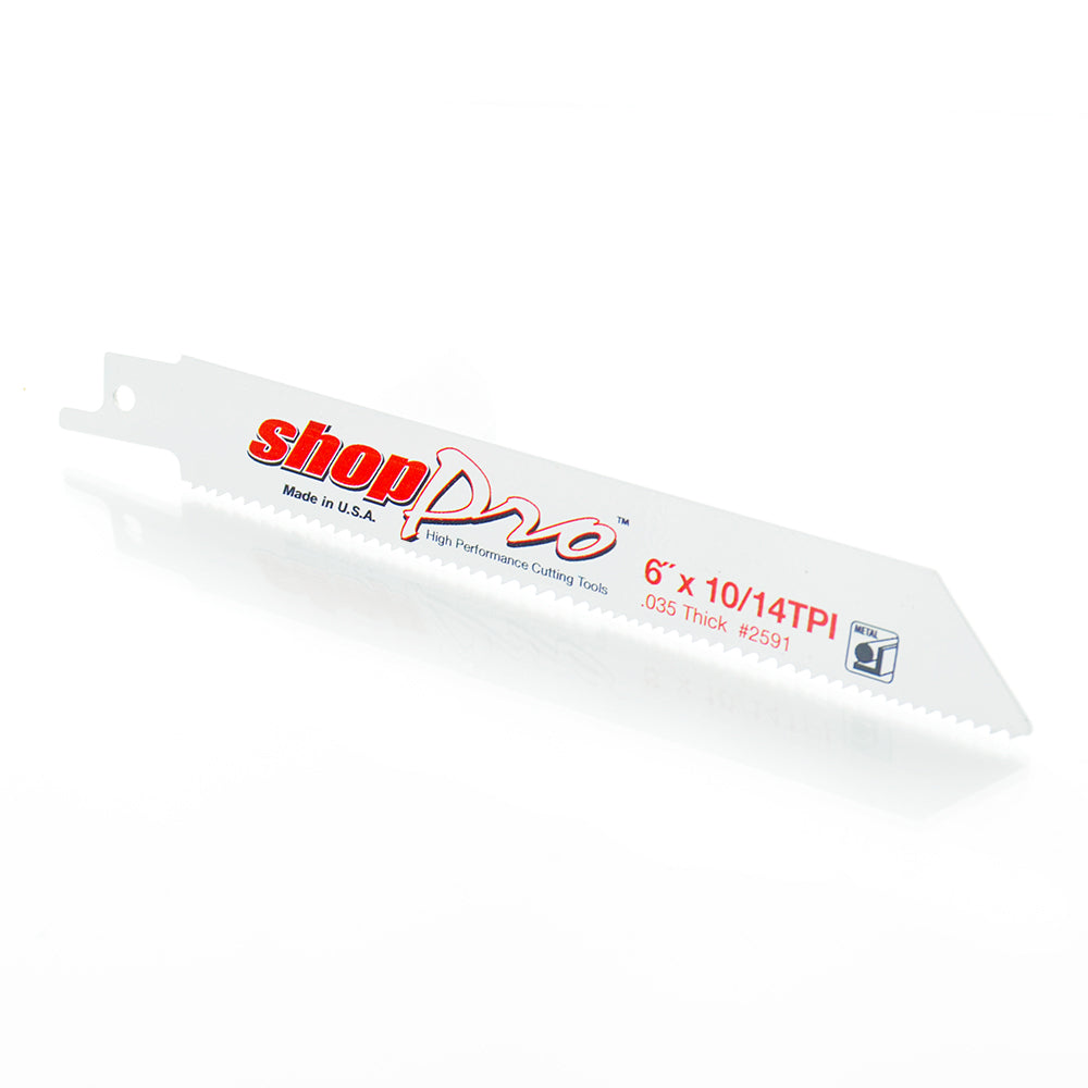 ShopPro 6 x 3/4 x .035 Cobalt Hybrid Wood & Metal Reciprocating Saw Blade - 10/14 Tpi