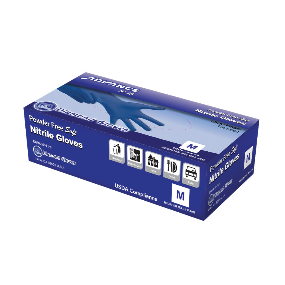 Exam Powder Free Blue Nitrile Glove Small