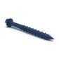 3/16 Inch x 1-3/4 Inch Slotted Hex Head Concrete Screw Anchor Blue Ceramic Coated Carbon Steel Box of 100